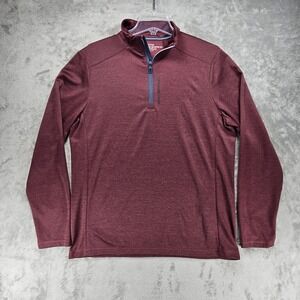 Vineyard Vines On the Go Sankaty  1/4 Zip Performance Men Sz M Crimson EUC